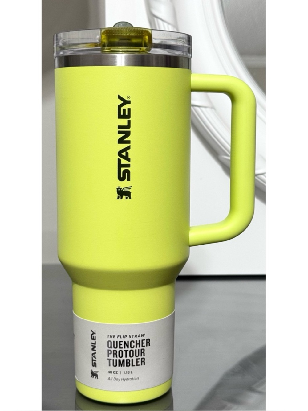 STANLEY QUENCHER PROTOUR 40OZ‎ FLIP STRAW TUMBLER, PRICKLEY PEAR YELLOW
